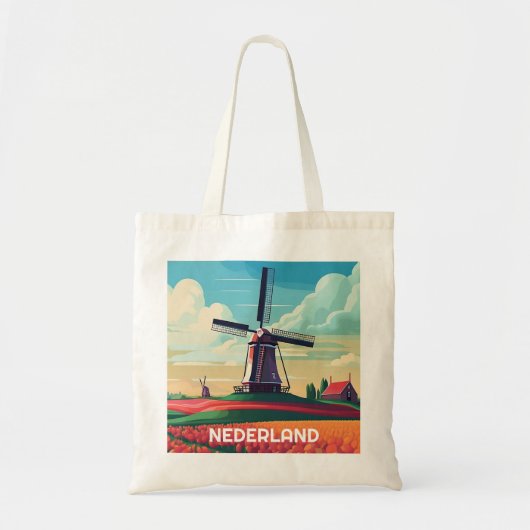 Nederlandse vlag Lanscape Tulip Windmill Tote Bag (Voorkant)