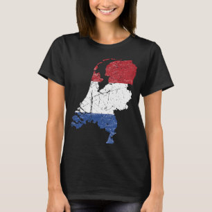 Nederlandse vlag met Nederlandse kaart in nood T-shirt