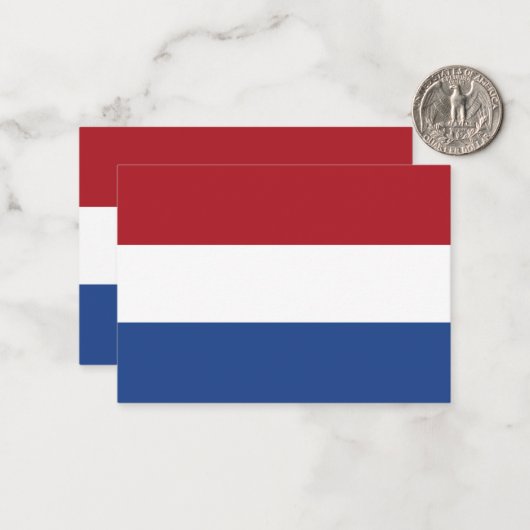 Nederlandse vlag notitiekaartje (Voorkant / Achterkant in situ)