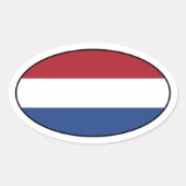 Nederlandse vlag Oval Sticker (Voorkant)