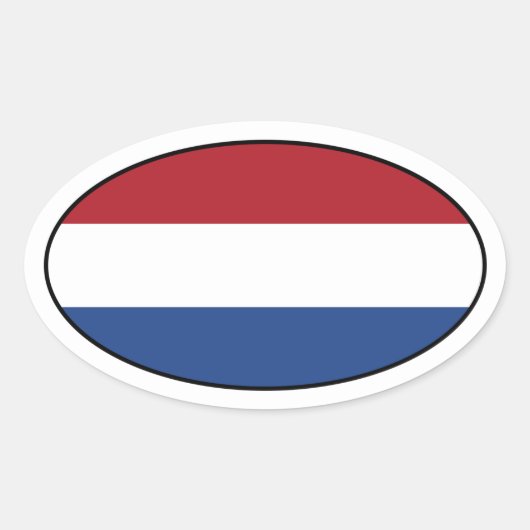 Nederlandse vlag Oval Sticker (Voorkant)