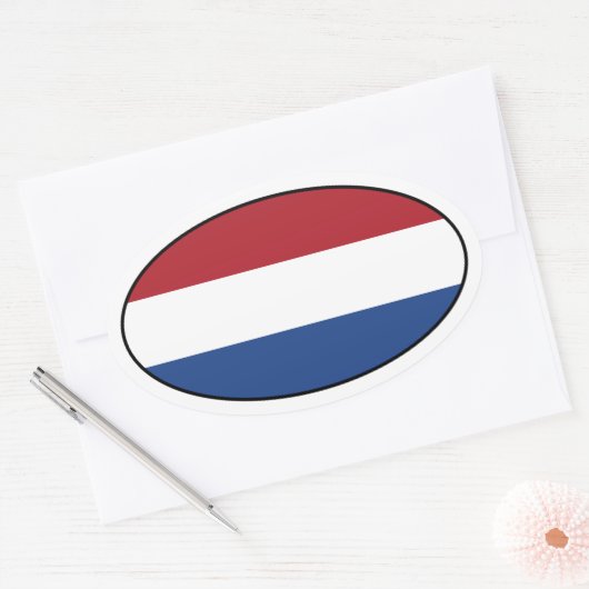 Nederlandse vlag Oval Sticker (Envelop)