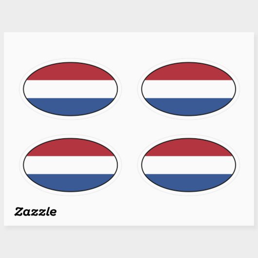 Nederlandse vlag Oval Sticker (Vel)