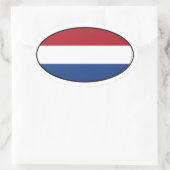 Nederlandse vlag Oval Sticker (Tas)