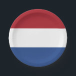 Nederlandse vlag papieren bordje<br><div class="desc">Patriottische vlag van Nederland.</div>