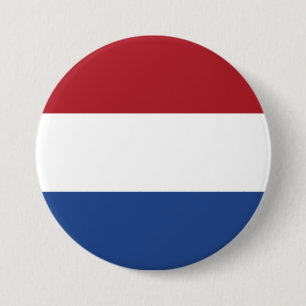 Nederlandse vlag ronde button 7,6 cm