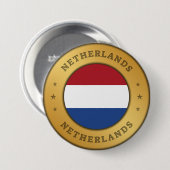 Nederlandse vlag ronde button 7,6 cm (Voorkant /achterkant)