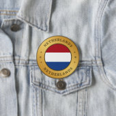 Nederlandse vlag ronde button 7,6 cm (In situ)