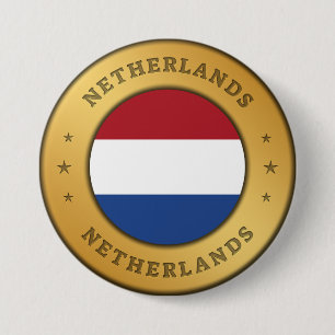 Nederlandse vlag ronde button 7,6 cm