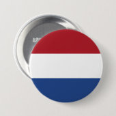 Nederlandse vlag ronde button 7,6 cm (Voorkant /achterkant)