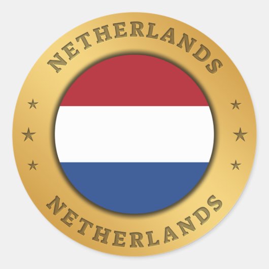 Nederlandse vlag ronde sticker (Voorkant)