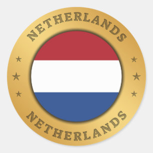 Nederlandse vlag ronde sticker
