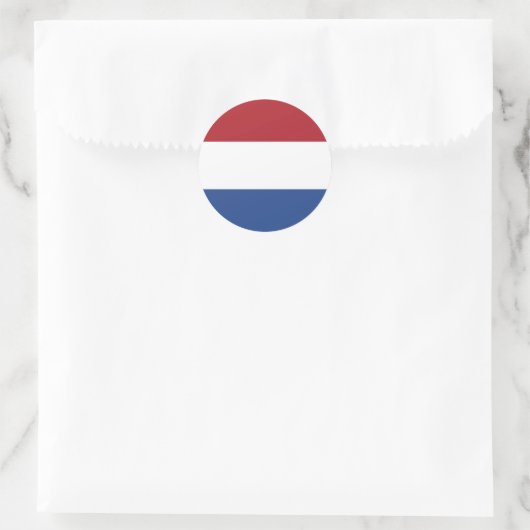 Nederlandse vlag ronde sticker (Tas)