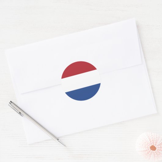 Nederlandse vlag ronde sticker (Envelop)