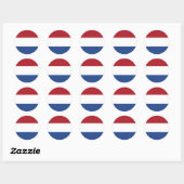 Nederlandse vlag ronde sticker (Vel)
