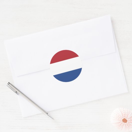 Nederlandse vlag ronde sticker (Envelop)