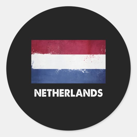 Nederlandse vlag ronde sticker (Voorkant)