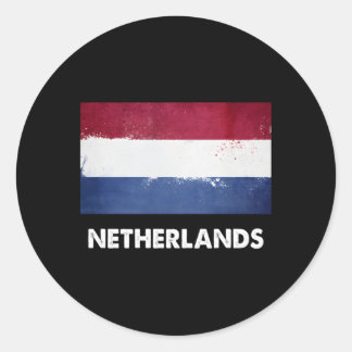 Nederlandse vlag ronde sticker