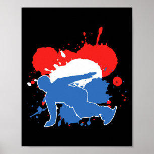 Nederlandse vlag Snowboarder - Nederlands Snowboar Poster