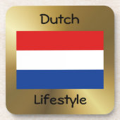 Nederlandse vlag + tekst Onderzetter (Voorkant)