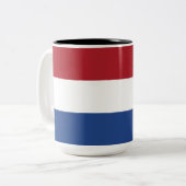 Nederlandse vlag tweekleurige koffiemok (Voorkant links)