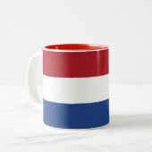 Nederlandse vlag tweekleurige koffiemok (Voorkant links)
