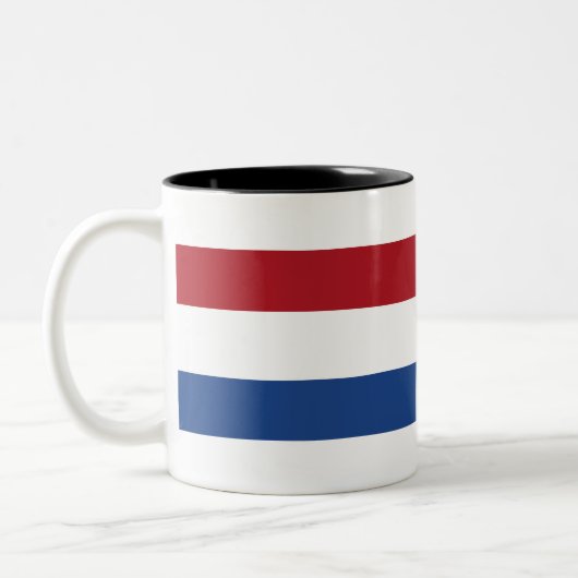 Nederlandse vlag tweekleurige koffiemok (Links)