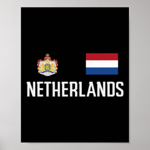Nederlandse Vlag Voetbal Fan Mannen Vrouwen Kind Poster