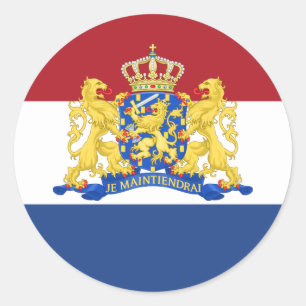 Nederlandse Vlag & Wapen, Vlag van Nederland Ronde Sticker