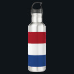 Nederlandse vlag waterfles<br><div class="desc">Dit ontwerp is voorzien van de nationale vlag van Nederland (informeel Holland genoemd), een land dat voornamelijk in Western Europa en gedeeltelijk in het Caribisch gebied is gelegen en dat het grootste land van het Koninkrijk der Nederlanden vormt. In Europa bestaan er twaalf provincies die Duitsland in het oosten, België...</div>