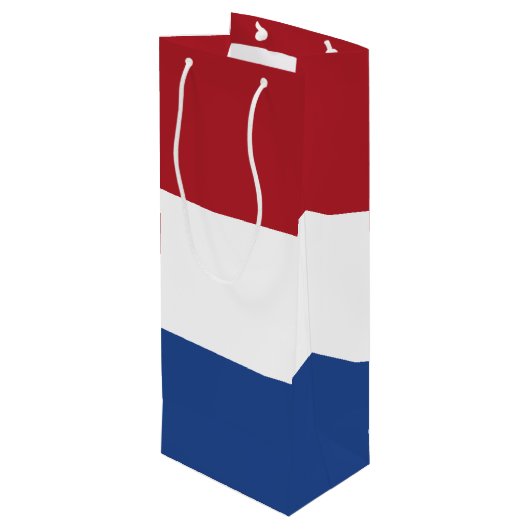 Nederlandse vlag wijn cadeautas (Achterkant Gekanteld)