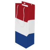 Nederlandse vlag wijn cadeautas (Voorkant Gekanteld)
