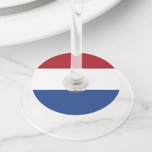 Nederlandse vlag wijnglaslabel