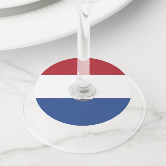 Nederlandse vlag wijnglaslabel (Dichtbij)
