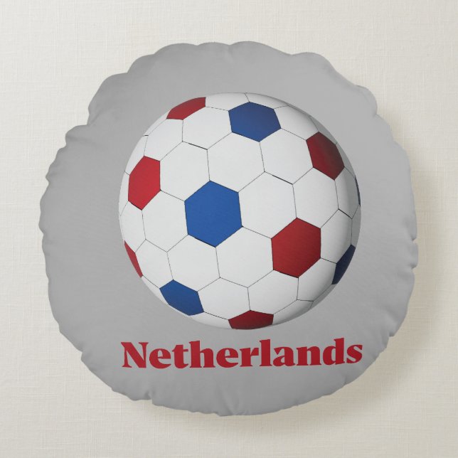 Nederlandse Voetbal Rond Kussen (Voorkant)