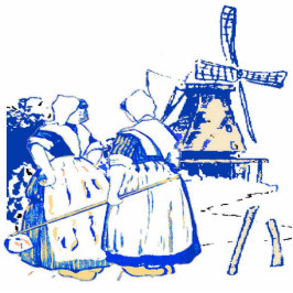 Nederlandse vrouwen in windmollen staand fotobeeldje