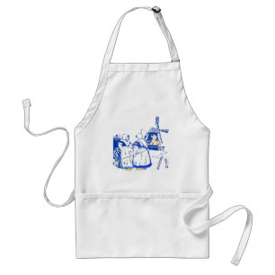 Nederlandse vrouwen in windmollen standaard schort