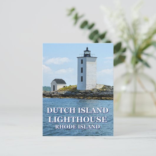Nederlandse vuurtoren op het eiland Rhode Island B Briefkaart (Staand voorkant)