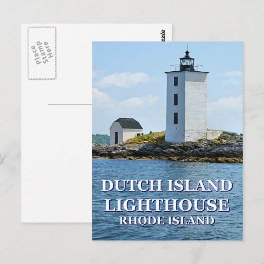 Nederlandse vuurtoren op het eiland Rhode Island B Briefkaart (Voorkant / Achterkant)