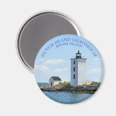 Nederlandse vuurtoren, Rhode Island Round Magnet (Voorkant / Achterkant)