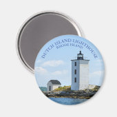 Nederlandse vuurtoren, Rhode Island Round Magnet (Voorkant / Achterkant)