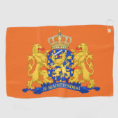 Nederlandse wapenschild op Oranje gtcn Golfhanddoek (Horizontaal)