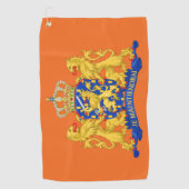 Nederlandse wapenschild op Oranje gtcn Golfhanddoek (Voorkant)