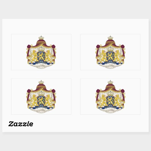 Nederlandse wapenschild rechthoekige sticker (Vel)