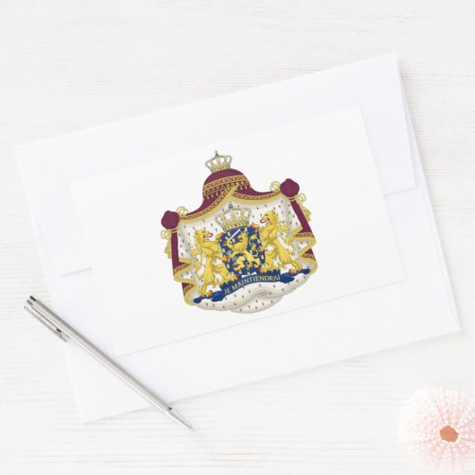 Nederlandse wapenschild rechthoekige sticker (Envelop)