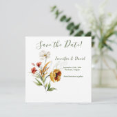 Nederlandse Waterverf Floral Save the Date Aankond (Staand voorkant)