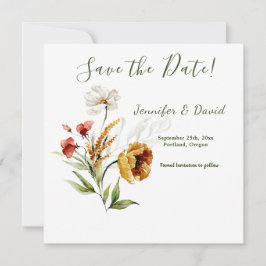Nederlandse Waterverf Floral Save the Date Aankond