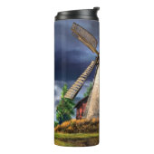 Nederlandse Windmill Landscape Thermal Tumbler Thermosbeker (Gedraaid links)