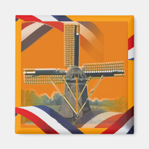 Nederlandse Windmill Red White Blue Oranje Fridge Magneet