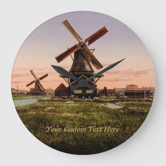  Nederlandse Windmills aangepaste muur klok (Voorkant)